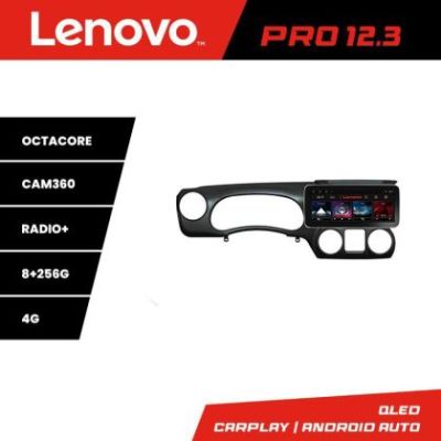 Navigatie Jeep Wrangler 2014-2016 Lenovo PRO 8+256 12.3 inch qled android 4G DSP gps internet  Kit-wr-15