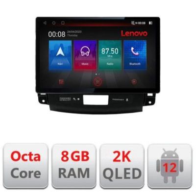 Navigatie Mitsubishi Outlander 2010 N-056 ecran 13" 2K 8+128 Android Waze USB Navigatie 4G 360 Toslink Youtube