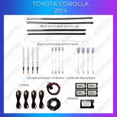 Lumini Ambientale NIGHTVIBE Toyota Corolla 2014- set complet  control telefon sau sistem original