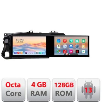 Navigatie TOYOTA Hilux 2016- Kit-TY59 Edotec 2 ecrane  8 core 4+128 21.6 inch Incell android Wifi 5Ghz gps internet  Co