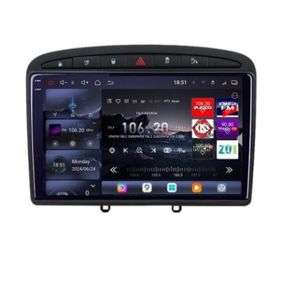 Navigatie Peugeot 308 2007-2014  Edotec Kit-038 8 core QLED 2K 16+512GB 360 Android Waze USB Navigatie Internet Youtube Radio