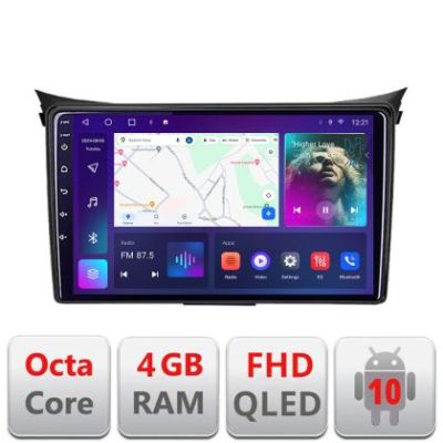 Navigatie Hyundai I30 2011-2016 Android Ecran QLED octa core 4+64 carplay android auto KIT-i30-2011+EDT-E309V3