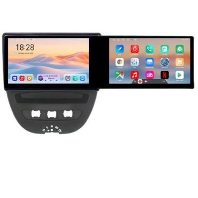 Navigatie Citroen C1 Peugeot 107 Toyota Aygo 2005-2014 Edotec 2 ecrane  8 core 4+128 21.6 inch Incell android Wifi 5Ghz gps internet  KIT-C1 v1