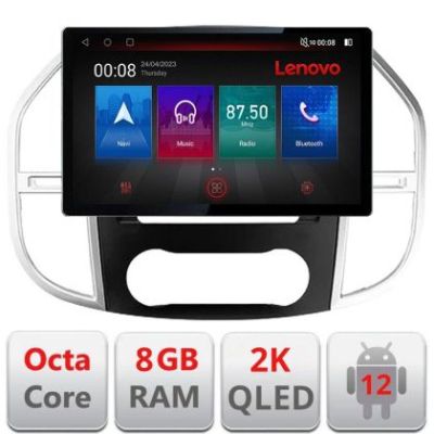Navigatie Mercedes Vito w447 2016- ecran 13" 2K 8+128 Android Waze USB Navigatie 4G 360 Toslink Youtube Radio KIT-w447+EDT-E513-PRO
