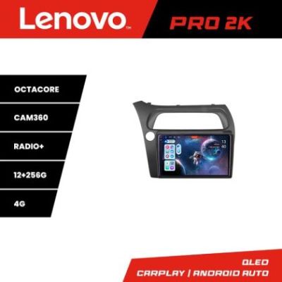 Navigatie Honda Civic Hatchback 2006-2012 Lenovo Kit-hatchback 8 core QLED 2K 12+256 360 Android Waze USB Navigatie Internet Youtube Radio