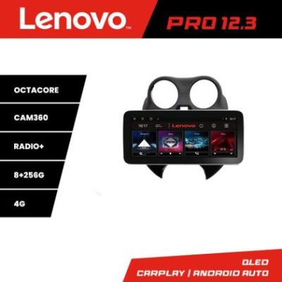 Navigatie Nissan Micra 2010-2014 Lenovo PRO 8+256 12.3 inch qled android 4G DSP gps internet  KIT-micra2010