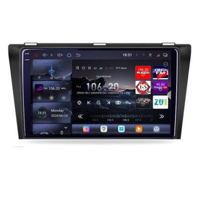 Navigatie Mazda 3 2009-2014 Edotec Kit-034 8 core QLED 2K 16+512GB 360 Android Waze USB Navigatie Internet Youtube Radio