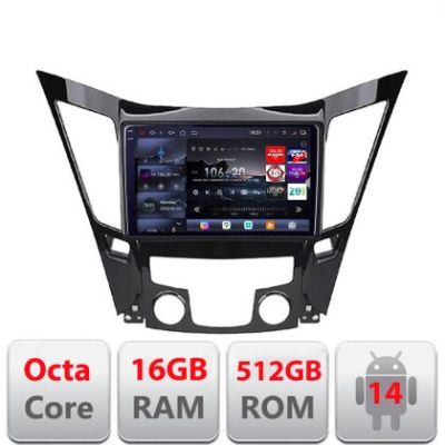 Navigatie Hyundai Sonata 2011-2015 Edotec Kit-259 8 core QLED 2K 16+512GB 360 Android Waze USB Navigatie Internet Youtube Radio