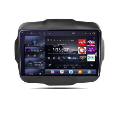Navigatie Jeep Renegade 2015-2020 Edotec Kit-500 8 core QLED 2K 16+512GB 360 Android Waze USB Navigatie Internet Youtube Radio