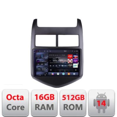 Navigatie Chevrolet Aveo 2010-2013 Edotec Kit-AVEO10 8 core QLED 2K 16+512GB 360 Android Waze USB Navigatie Internet Youtube Radio