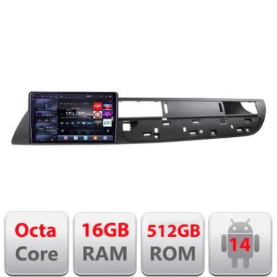 Navigatie Citroen C5 2008-2017 Edotec Kit-C5 8 core QLED 2K 16+512GB 360 Android Waze USB Navigatie Internet Youtube Radio
