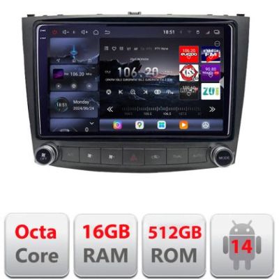Navigatie Lexus IS 2005-2011 Edotec Kit- IS 8 core QLED 2K 16+512GB 360 Android Waze USB Navigatie Internet Youtube Radio