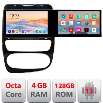 Navigatie Renault Clio 4 V2 Kit-468 Edotec 2 ecrane  8 core 4+128 21.6 inch Incell android Wifi 5Ghz gps internet