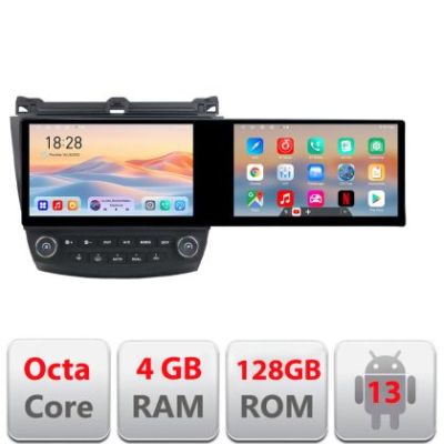 Navigatie Honda Accord 2004-2008 Kit-accord Edotec 2 ecrane  8 core 4+128 21.6 inch Incell android Wifi 5Ghz gps internet  Q